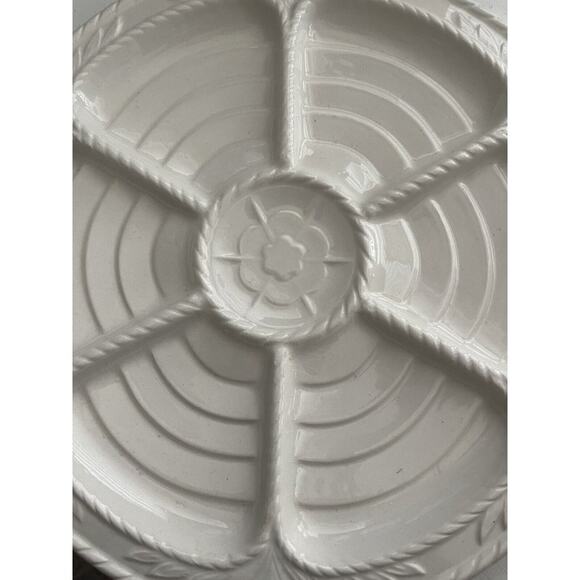 Secla Portugal 10” Ivory Sectioned Serving Dish - Picture 2 of 6